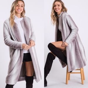 JILLIE Vegan Fur Grey Coat